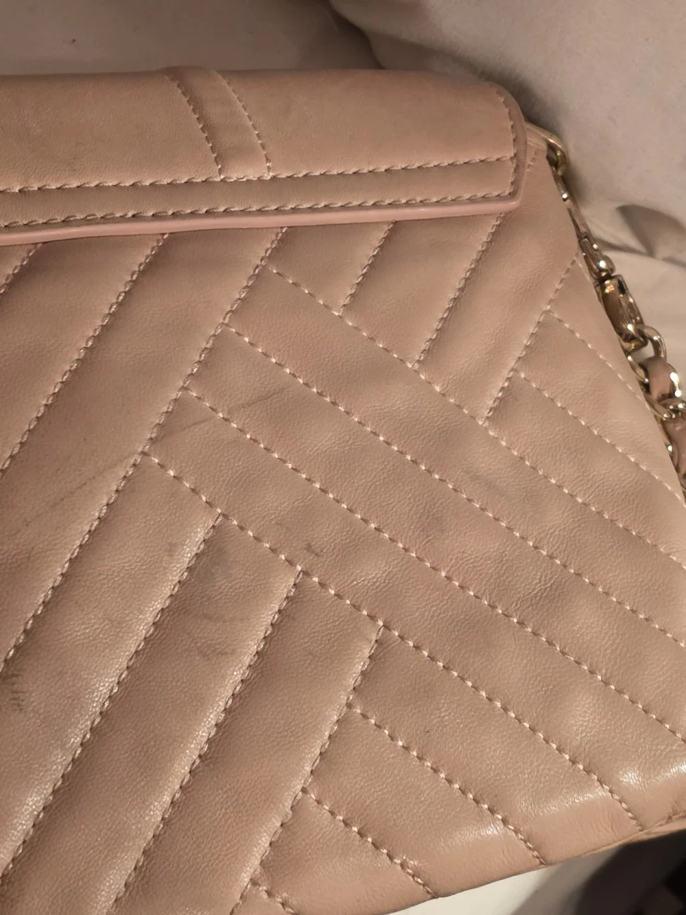 Tory Burch Alexa Quilted Crossbody Bag in Blush Pink